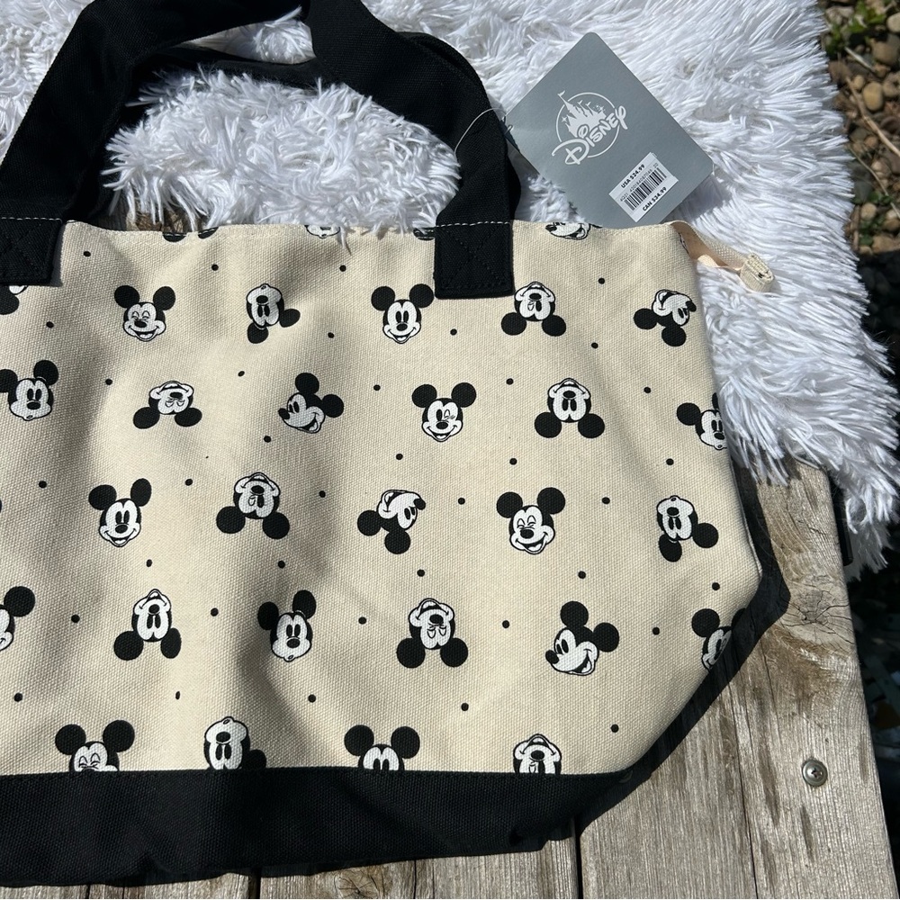 Disney Mickey Mouse Face Expressions Cotton Canvas Tote Bag - New with tags! - Picture 9 of 16